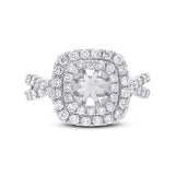 1.20ct 14k White Gold Diamond Semi-mount Ring for 5.5x5.5mm Center