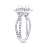 1.20ct 14k White Gold Diamond Semi-mount Ring for 5.5x5.5mm Center