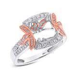 0.28ct 14k Two-tone Rose Gold Diamond Semi-mount Ring Size 8.25