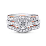 0.86ct 14k Two-tone Rose Gold Diamond Semi-mount Ring 3-pc