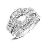 0.98ct 14k Two-tone Gold Diamond Semi-mount Ring 3-pc