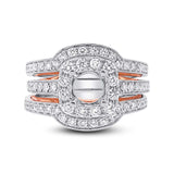 0.98ct 14k Two-tone Gold Diamond Semi-mount Ring 3-pc