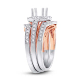 0.98ct 14k Two-tone Gold Diamond Semi-mount Ring 3-pc