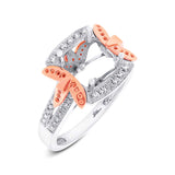 0.28ct 14k Two-tone Rose Gold Diamond Semi-mount Ring