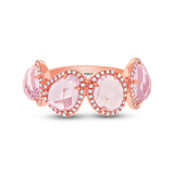 0.27ct Diamond & 4.03ct Rose Quartz 14k Rose Gold Ring