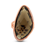 0.10ct Diamond & 18.99ct Smokey Topaz 14k Rose Gold Ring