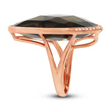 0.10ct Diamond & 18.99ct Smokey Topaz 14k Rose Gold Ring