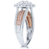 1.23ct 14k Two-tone Rose Gold Diamond Lady's Ring Size 5.75