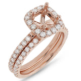 0.92ct 14k Rose Gold Diamond Semi-mount Ring 2-pc