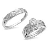 0.28ct 14k White Gold Diamond Trio Set Pave