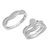 0.42ct 14k White Gold Diamond Trio Set Pave