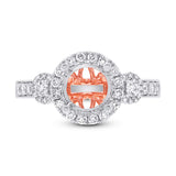 0.60ct 14k Two-tone Rose Gold Diamond Semi-mount Ring