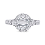 0.60ct 14k White Gold Diamond Semi-mount Ring for 1.75ct Center