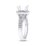 0.60ct 14k White Gold Diamond Semi-mount Ring for 1.75ct Center