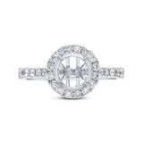 0.52ct 14k White Gold Diamond Semi-mount Ring