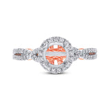 0.32ct 14k Two-tone Rose Gold Diamond Semi-mount Ring