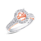 0.49ct 14k Two-tone Rose Gold Diamond Semi-mount Ring
