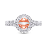 0.49ct 14k Two-tone Rose Gold Diamond Semi-mount Ring