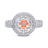0.70ct 14k Two-tone Rose Gold Diamond Semi-mount Ring