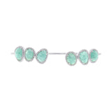 0.39ct Diamond & 5.07ct Amazonite 14k White Gold Bangle