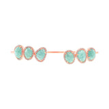 0.39ct Diamond & 5.07ct Amazonite 14k White Gold Bangle