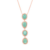 0.26ct Diamond & 3.30ct Amazonite 14k Rose Gold Necklace