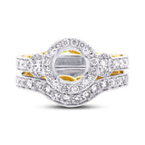 0.86ct 14k Two-tone Gold Diamond Semi-mount Ring 2-pc