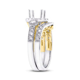 0.86ct 14k Two-tone Gold Diamond Semi-mount Ring 2-pc