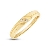 0.04ct 14k Yellow Gold Diamond Men's Band Size 9.5