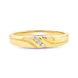 0.04ct 14k Yellow Gold Diamond Men's Band Size 9.5