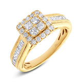 1.03ct 14k Yellow Gold Diamond Invisible Lady's Ring