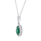 0.96ct Diamond & 4.04ct Emerald 18k White Gold Pendant