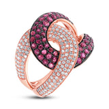 0.59ct Diamond & 1.15ct Ruby 14k Rose Gold Ring