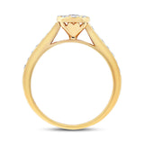 0.75ct 14k Yellow Gold Diamond Wedding Set Cluster