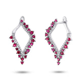 0.25ct Diamond & 0.94ct Ruby 14k White Gold Earring