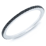 0.28ct 14k White Gold Black Diamond Eternity Band Size 5