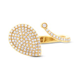 0.44ct 14k Yellow Gold Diamond Pave Lady's Ring
