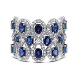 0.92ct Diamond & 3.61ct Blue Sapphire 14k White Gold Ring