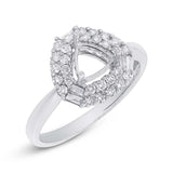 0.53ct 14k White Gold Diamond Semi-mount Ring Size 6.5