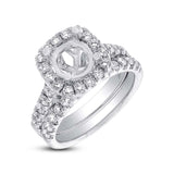1.25ct 14k White Gold Diamond Semi-mount Ring 2-pc
