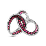 0.24ct Diamond & 0.89ct Ruby 14k White Gold Ring