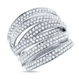 1.65ct 14k White Gold Diamond Lady's Ring Size 6.25