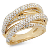1.75ct 14k Yellow Gold Diamond Bridge Ring Size 9