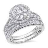 1.46ct 14k White Gold Diamond Wedding Set Cluster