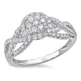 0.76ct 14k White Gold Diamond Cluster Ring