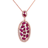 0.60ct Diamond & 2.88ct Ruby 14k Rose Gold Pendant