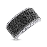 2.60ct 14k White Gold Black & White Diamond Pave Ring