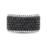 2.60ct 14k White Gold Black & White Diamond Pave Ring
