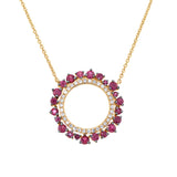 0.17ct Diamond & 0.78ct Ruby 14k Yellow Gold Necklace
