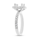 1.00ct 14k White Gold Diamond Semi-mount Ring for 6.5x6mm Center